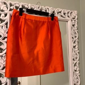 Orange Kate Spade woven silk mini skirt